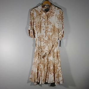 NWT Antonio Melani Brown/creme dress Sz 10